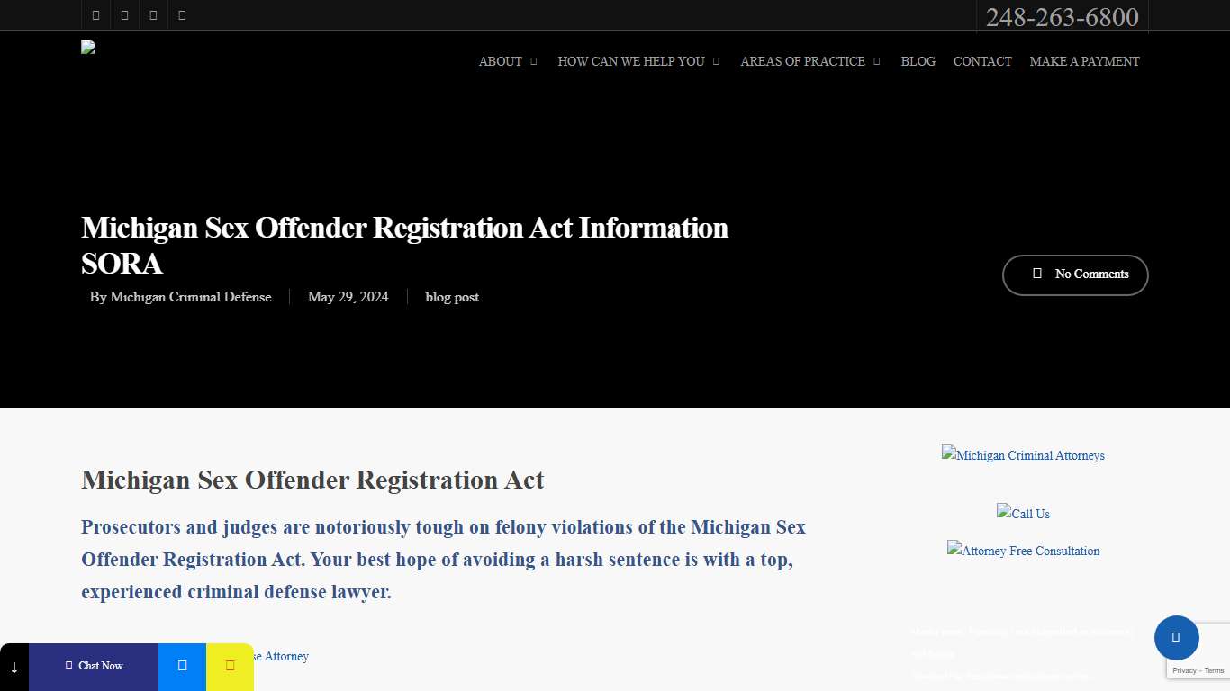 Michigan Sex Offender Registration Act Information SORA